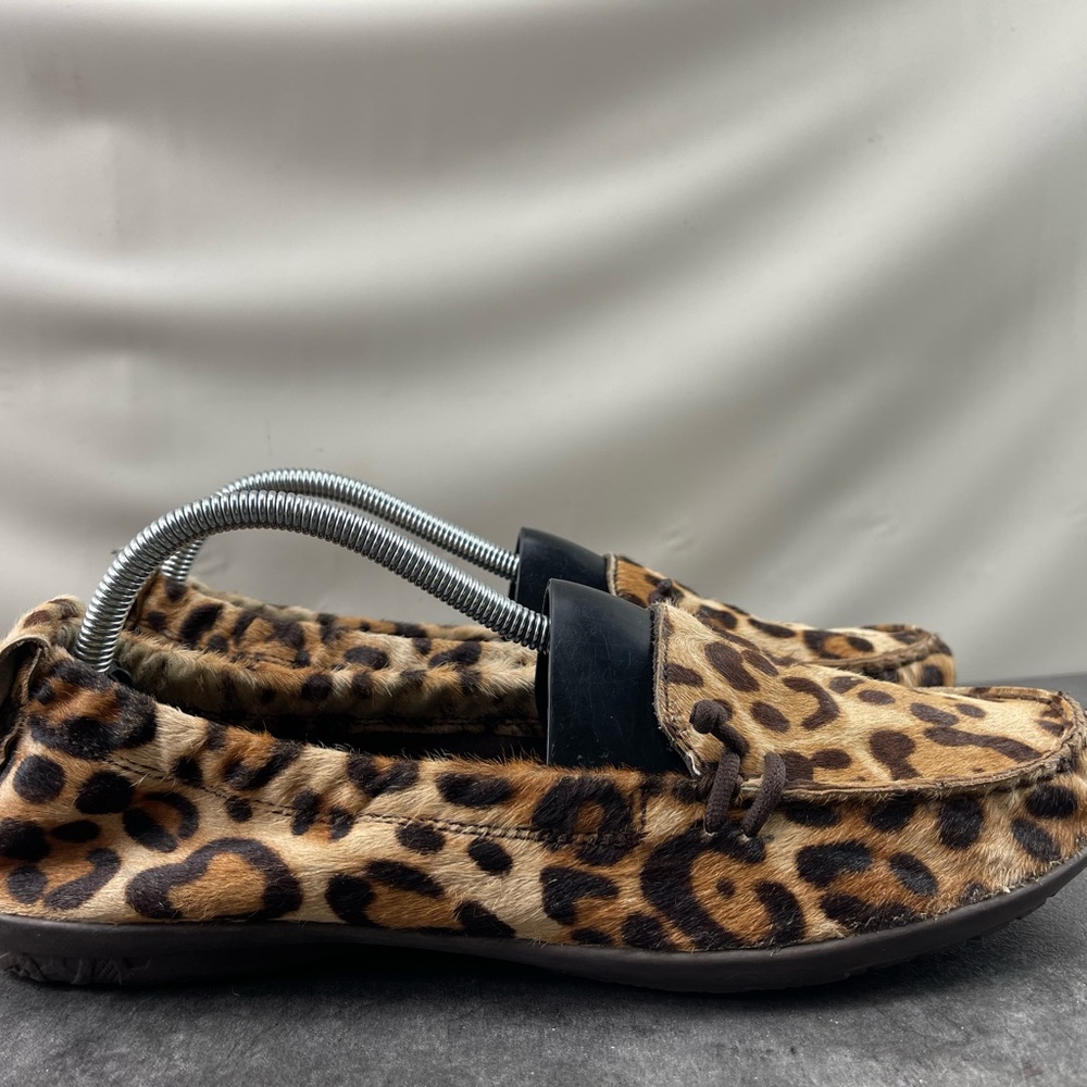Hush Puppies Ceil Women’s Shoes Brown 11 M Cheetah Print Fur Ballet Flat Loafers - Picture 2 of 16
